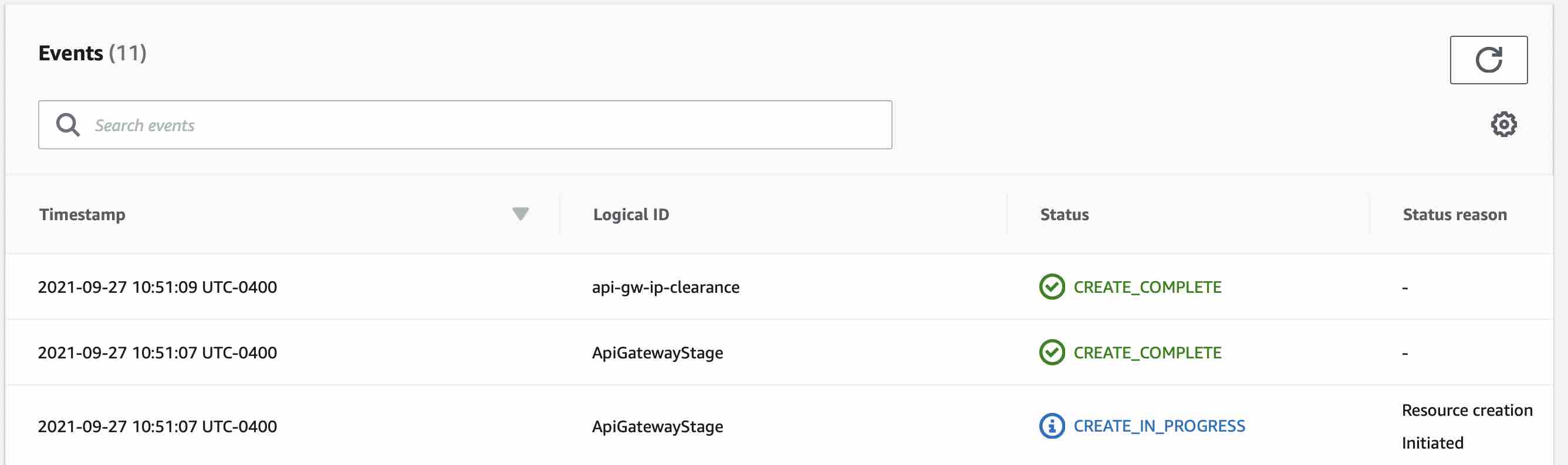 cloudformation stack complete screen